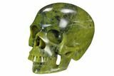 Realistic, Polished Jade (Nephrite) Skull #127593-2